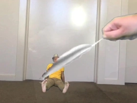 Giant Tickle Torment - for a Tiny Man - Manlyfoot - Shrinking Tickles with a Magic Feather