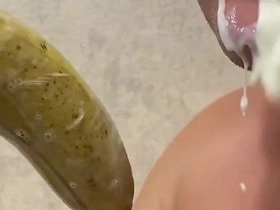 A Very Dirty Throat Workout with Banana and Milk. Not for Everyone