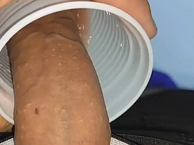 Stepdaddy Dips His Dick Into the Diluted Cum.
