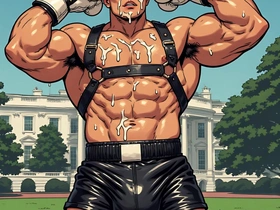 Asian Cum Covered Muscle Men Art