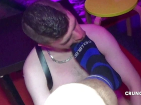 Fist and feet domination by scaly boys in backroom