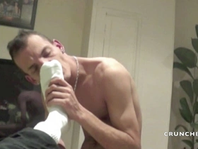 Feet and foot domination by french twink and his friend badboy