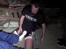 Bad boy fucking with feet domination