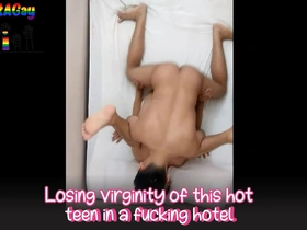 Losing virginity of this hot teen in a fucking hotel