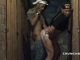 Jess fucked raw by straight ebony dude in basement