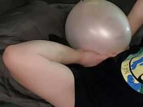 My third breathplay - I blow up my latexglove mask