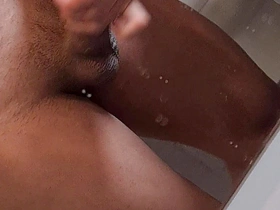 Stroking my hard cock