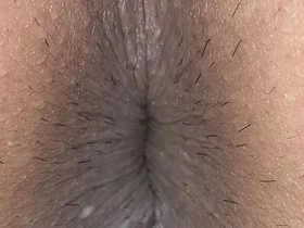 Ass and anus of a man wearing women's underwear