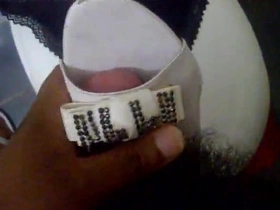 Covering a White High Heel Shoe in Cum