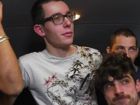 2731 Part 2 of Big Orgy in Bus Wih My French Friends Twinks on The Road in Paris