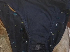Indian Boy Cumshot on His Girlfriend's Panties