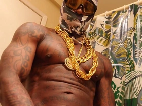 BBC Worship Hallelujah Johnson Huge Black Hairy Cock Horus Stroking and Cum