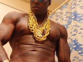 BBC Worship Hallelujah Johnson ( Wardell Fouse Busting on Puff ) Tall Dark Chocolate Muscles Tattoos Hairy BBC Hallelujah Johnso