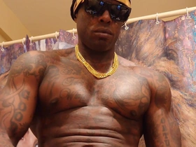 African King Hallelujah Johnson Masturbating solo