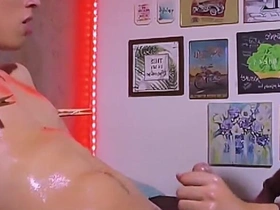 BDSM Handjob Sensitive Twink Jacobo Torres Being Tied and Edged by Camilo Brown Making Him Squirm Like Crazy