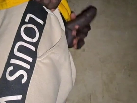 Hot Very Manly Black Guy Shows off His Black Cock
