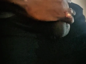 Stroking My Big Black Cock Moaning Orgasms