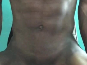 Swinging Jerking My Big Black Cock Cumming Hard