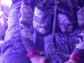 Self Bondage Chain Leather Collar Feet