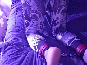 Self Bondage Chain Leather Collar Feet