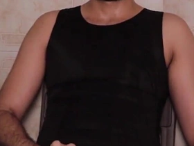 Camilo Brown Intensely Edging His Big Cock Shooting His Cum Multiple Times and Squirting on His Black Shirt