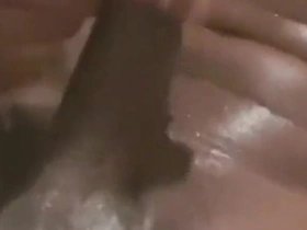 Nata4sex stroking my big black cock in bath