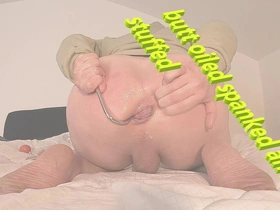 Butt Oiled, Spanked and Stuffed