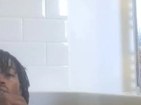 Nata4sex in bath teasing stroking my cock